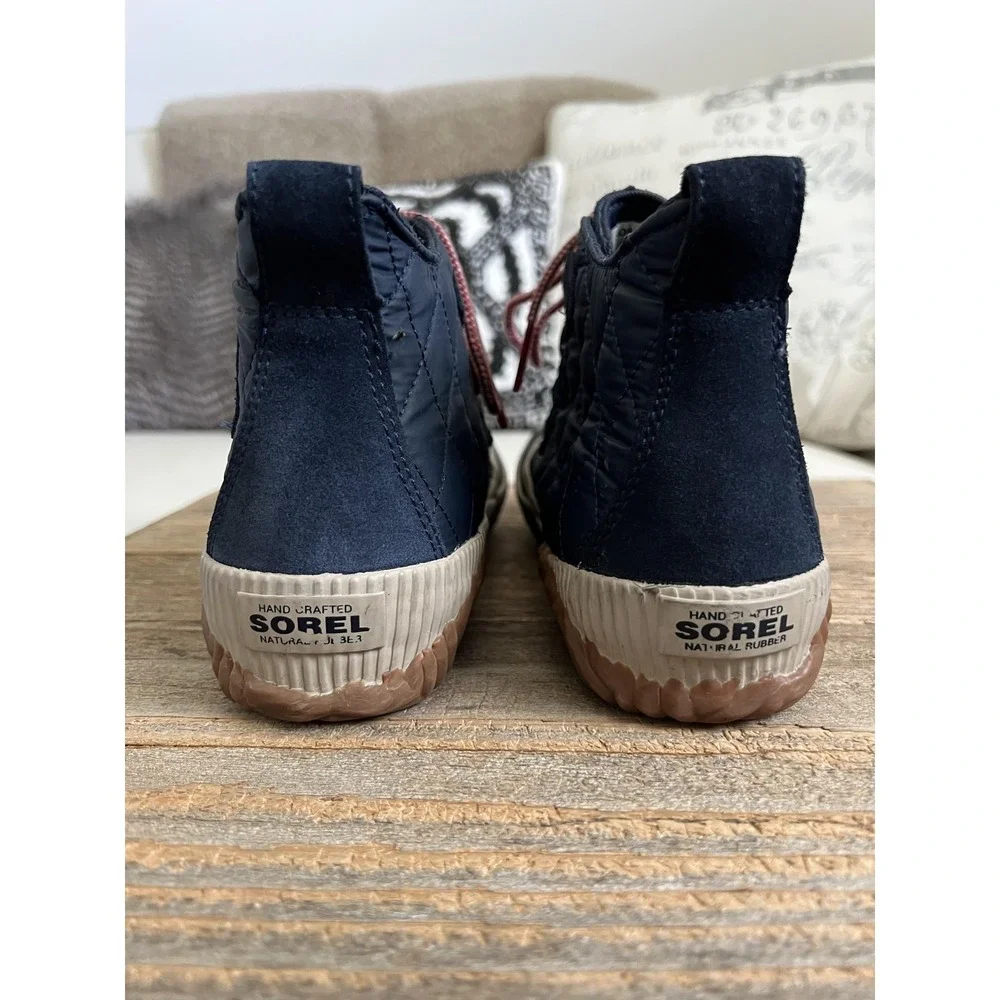 Sorel Out N About Plus Lace Duck Boots Womens 6.5 Navy Waterproof Snow Gorpcore